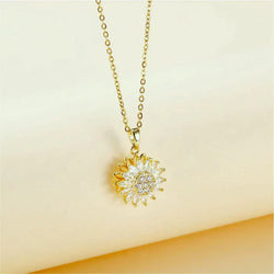 Collar De Girasol Giratorio - Atrae Felicidad, Vitalidad, Energia Y Optimismo|